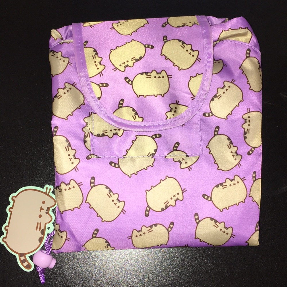 Pusheen drawstring pouch w/ flap in purple